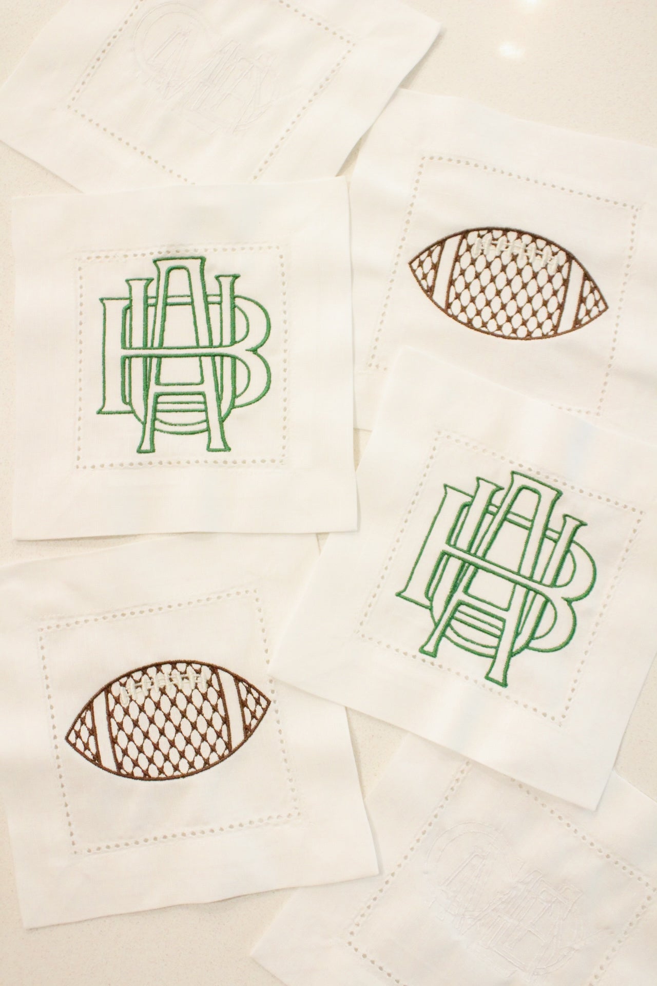 Set of 4 Linen Cocktail Napkins