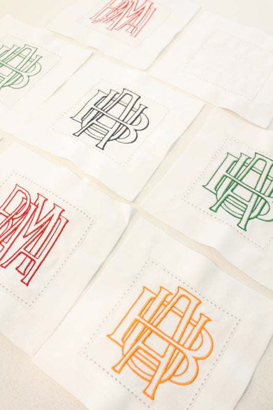 Set of 4 Linen Cocktail Napkins